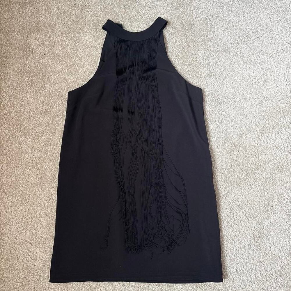 Ali & Jay -Chic black halter fringe dress size small